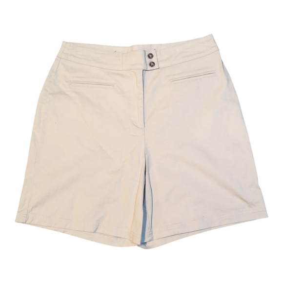 89th + Madison High Waisted Long Length Casual Khaki Shorts SZ 12 - Picture 1 of 10